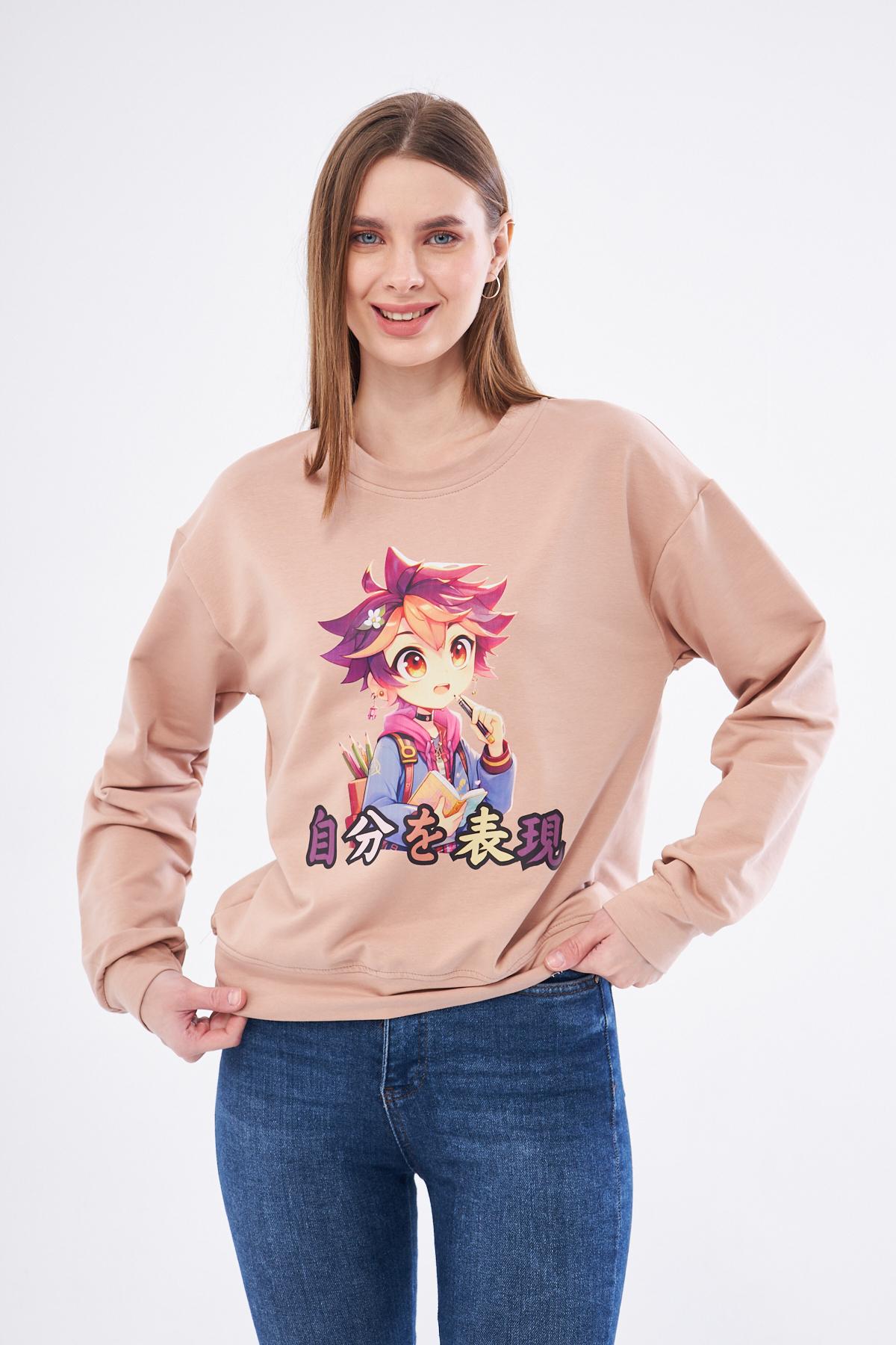 Roupa%20Kadın%20Anime%20Baskılı%20Sweatshirt