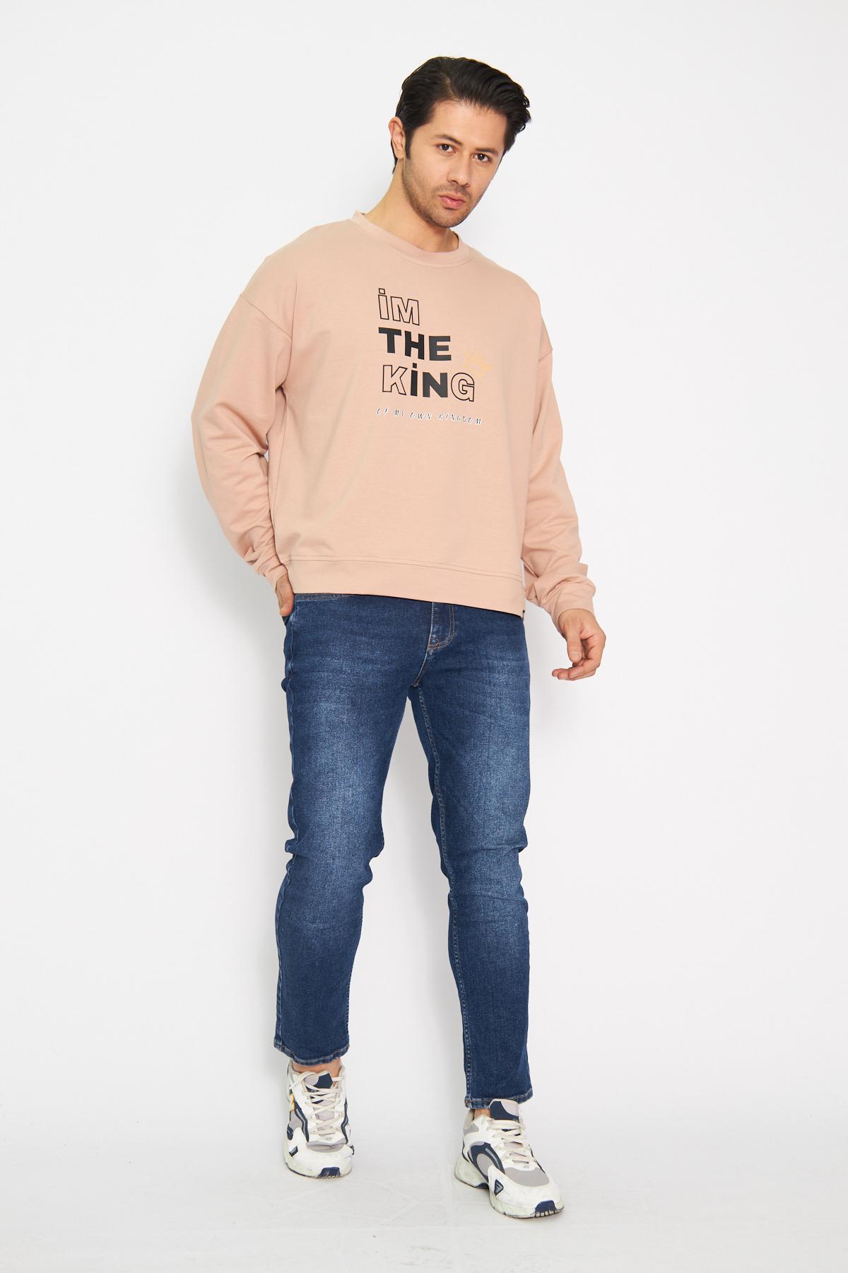 Im%20The%20King%20Baskılı%20Erkek%20Sweatshirt