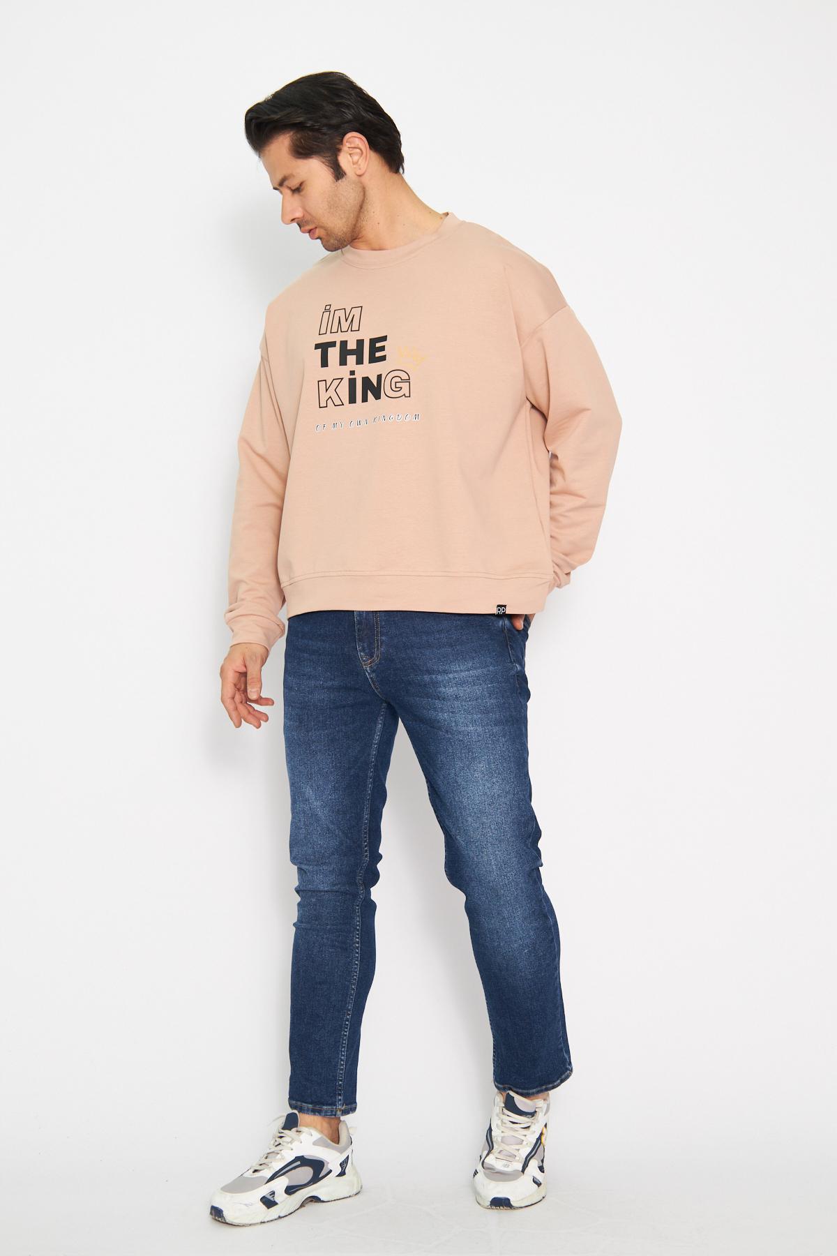 Im%20The%20King%20Baskılı%20Erkek%20Sweatshirt