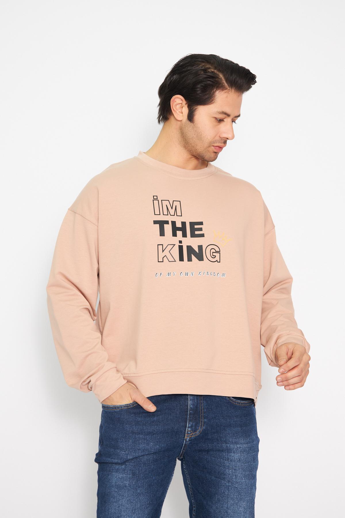 Im%20The%20King%20Baskılı%20Erkek%20Sweatshirt