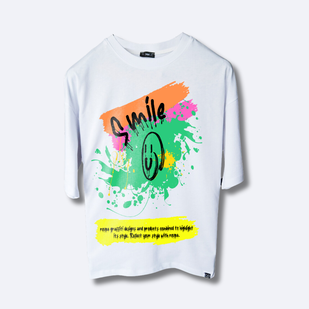 Roupa%20Oversize%20’’Smile’’%20Graffiti%20Tişört