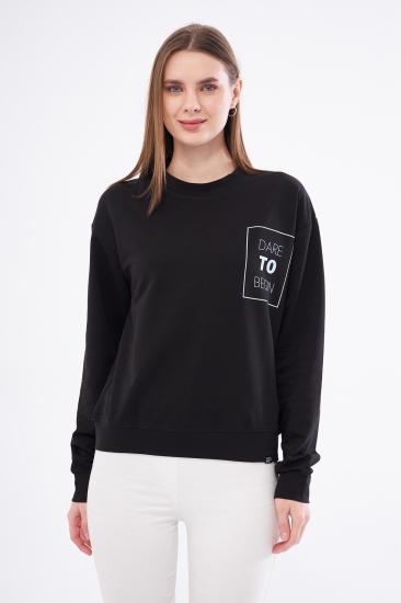 Dare To Begin Slogan Baskılı Sweatshirt